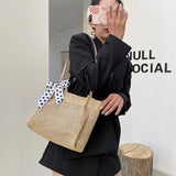 Casual Straw Woven Women Shoulder Bag Knitting Handbag Large Capacity Summer B