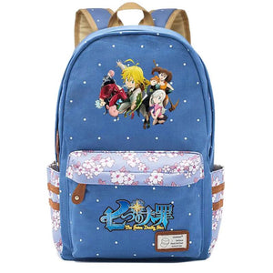 Anime 7 Deadly Sins Zip Backpack Student Schoolbag Cartoon Packsack