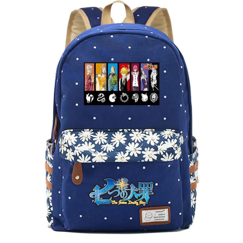 Anime 7 Deadly Sins Zip Backpack Student Schoolbag Cartoon Packsack