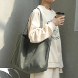 Japanese-style Artistic Canvas Bag in Casual Sen Solid Handbag