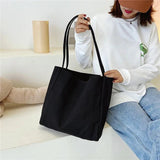 Large Capacity Canvas Shoulder Bag Double-sided Handbag