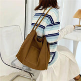 Large Capacity Canvas Shoulder Bag Double-sided Handbag