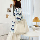 Large Capacity Canvas Shoulder Bag Double-sided Handbag