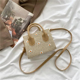 Women's Leather Woven Crossbody Bag Spring Summer Shoulder Handbag