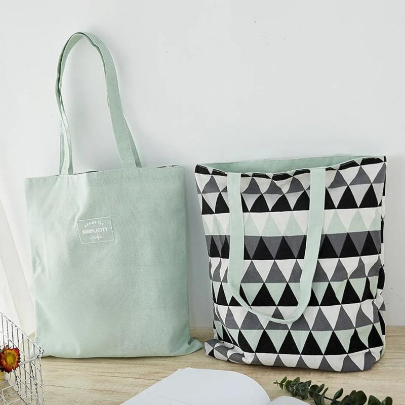 Women Shopping Bag Dual-use Cotton Cloth Handbag Tote Reusable Grocery Shopper