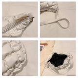 Vintage PU Leather Underarm Bag Plaid Shoulder Bags