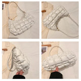Vintage PU Leather Underarm Bag Plaid Shoulder Bags