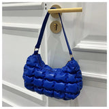 Vintage PU Leather Underarm Bag Plaid Shoulder Bags