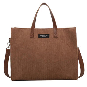 Vintage Corduroy Shopper Shoulder Bag for Women Large Capacity Totes