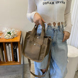 Casual Canvas Tote Bag Large Capacity Shoulder Handbag