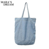 Mara's Denim Shoulder Bag Large Capacity for Women - Travel Casual Handbag