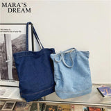 Mara's Denim Shoulder Bag Large Capacity for Women - Travel Casual Handbag