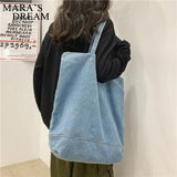 Mara's Denim Shoulder Bag Large Capacity for Women - Travel Casual Handbag