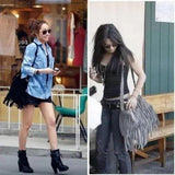 Women's Suede Fringe Cross Body Bag Tassel Messenger Handbag