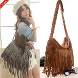 Women's Suede Fringe Cross Body Bag Tassel Messenger Handbag