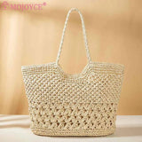 Summer Ladies Woven Tote Underarm Bag for Travel