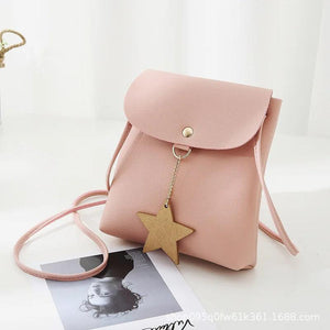 Solid PU Leather Shoulder Bag - Casual Mini Messenger Handbag