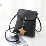 Solid PU Leather Shoulder Bag - Casual Mini Messenger Handbag