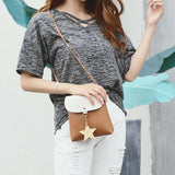 Solid PU Leather Shoulder Bag - Casual Mini Messenger Handbag