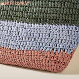 Women's Large Striped Shopping Tote Bag for Seaside Holiday