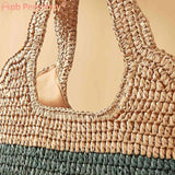 Women's Large Striped Shopping Tote Bag for Seaside Holiday