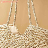 Hollow Summer Hand-Woven Tote Bag for Seaside Holiday