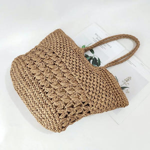 Hollow Summer Hand-Woven Tote Bag for Seaside Holiday