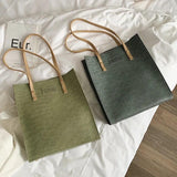 Retro Crocodile Pattern Shoulder Tote Bag