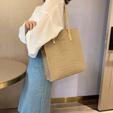 Retro Crocodile Pattern Shoulder Tote Bag