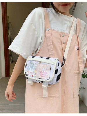 Small Square Crossbody Bag Transparent Nylon Shoulder Bag