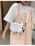Small Square Crossbody Bag Transparent Nylon Shoulder Bag