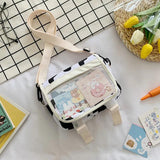 Small Square Crossbody Bag Transparent Nylon Shoulder Bag