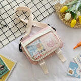 Small Square Crossbody Bag Transparent Nylon Shoulder Bag