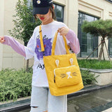 Japanese School Class Book Girls Canvas Tote Bag