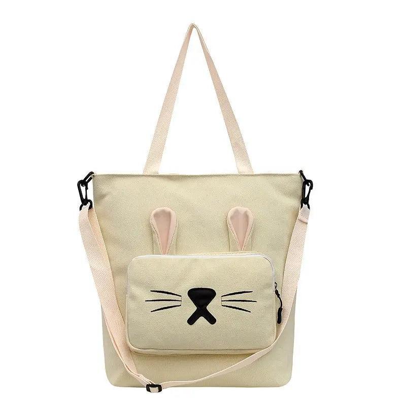 Japanese School Class Book Girls Canvas Tote Bag