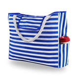 Striped Large Capacity Waterproof Women Beach Handbag