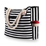 Striped Large Capacity Waterproof Women Beach Handbag