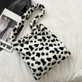 Fluffy Fur Bear Handbag Soft Plush Shoulder Tote Bag for Women
