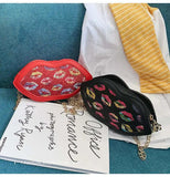 Hot Girl Lips Leather Crossbody Bag Purse Messenger Bag