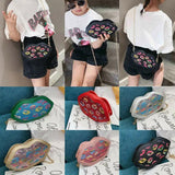 Hot Girl Lips Leather Crossbody Bag Purse Messenger Bag