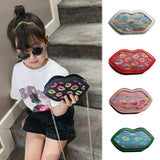 Hot Girl Lips Leather Crossbody Bag Purse Messenger Bag