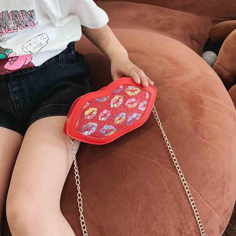 Hot Girl Lips Leather Crossbody Bag Purse Messenger Bag