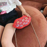 Hot Girl Lips Leather Crossbody Bag Purse Messenger Bag