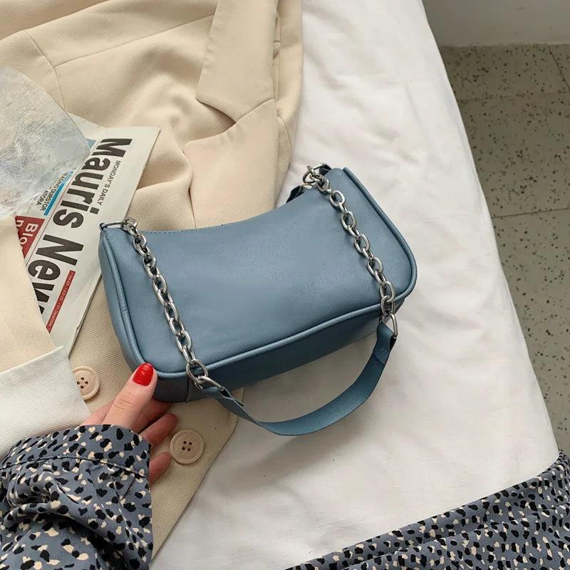 Retro Solid Ladies Handbags Girls Small Shoulder Bags