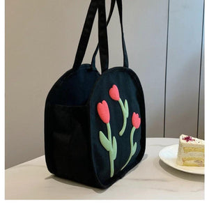 Canvas Letter Harajuku Zipper Print Shoulder Bag