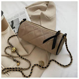 Zebra-Stripe Rhombus Pattern Crossbody Bag Women Ladies Chain Shoulder Handbag