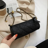 Zebra-Stripe Rhombus Pattern Crossbody Bag Women Ladies Chain Shoulder Handbag