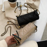 Zebra-Stripe Rhombus Pattern Crossbody Bag Women Ladies Chain Shoulder Handbag