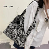 Vintage Print Canvas Shoulder Bag Large Capacity Tote Bag Women Casual Handbag