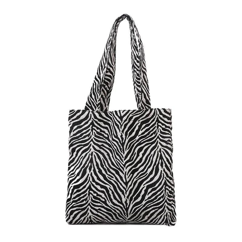 Vintage Print Canvas Shoulder Bag Large Capacity Tote Bag Women Casual Handbag